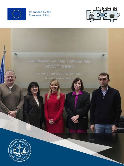 SASTANAK RADNE GRUPE 4 DUGEOR PROJEKTA: IZRADA PRAVNOG OKVIRA ZA DUALNO VISOKO OBRAZOVANJE